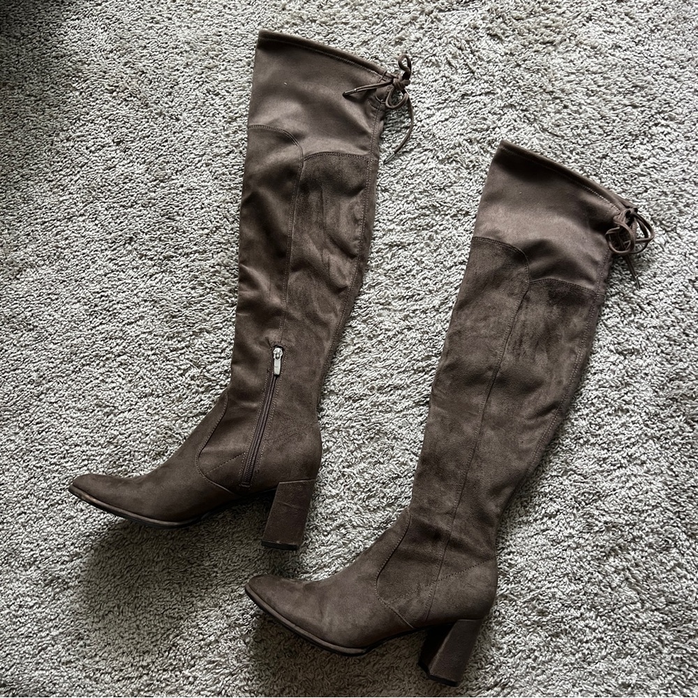 Marc Fisher Taupe Thigh High Boots